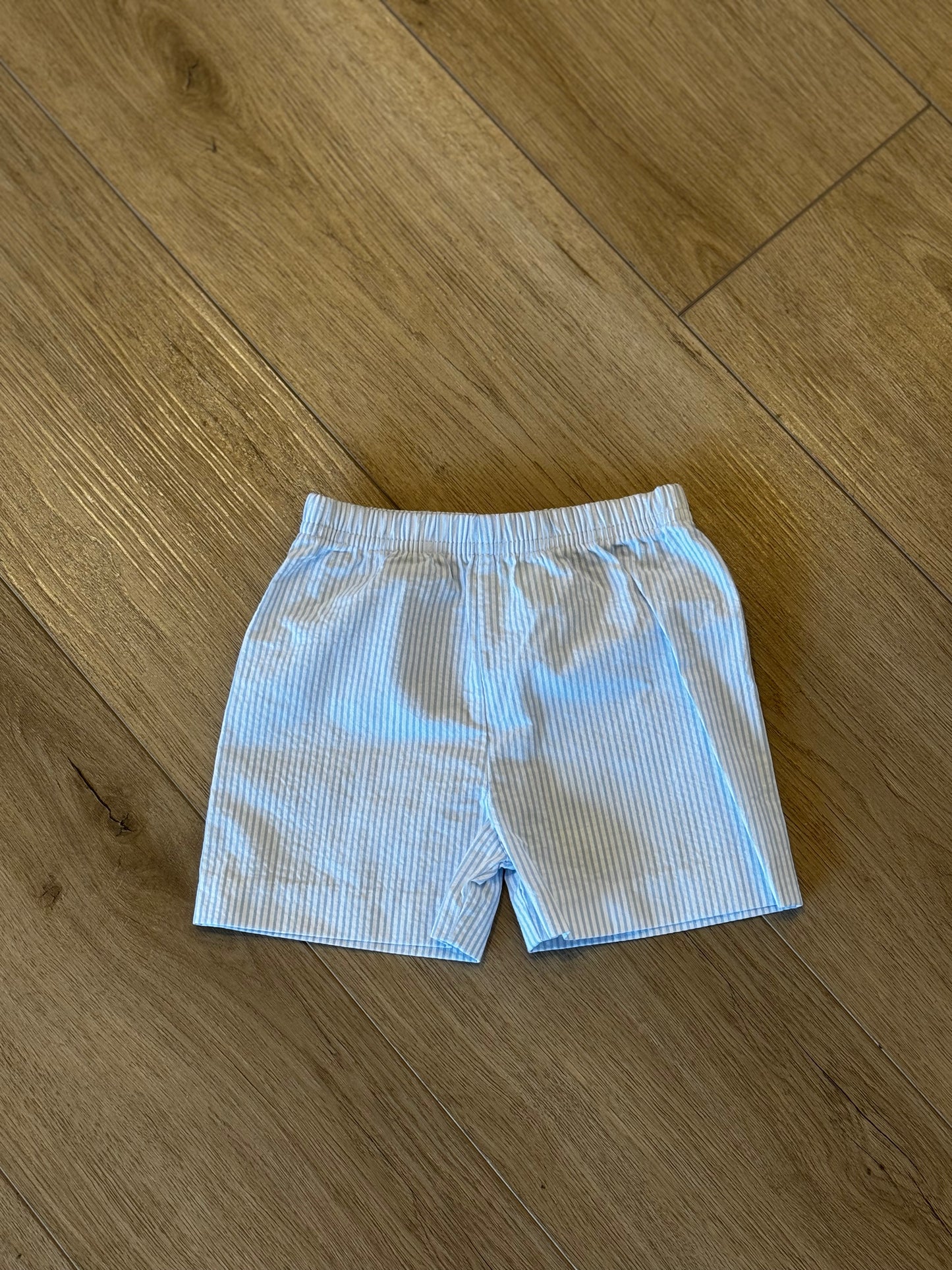 Leo Short, Lt Blue Stripe Seersucker