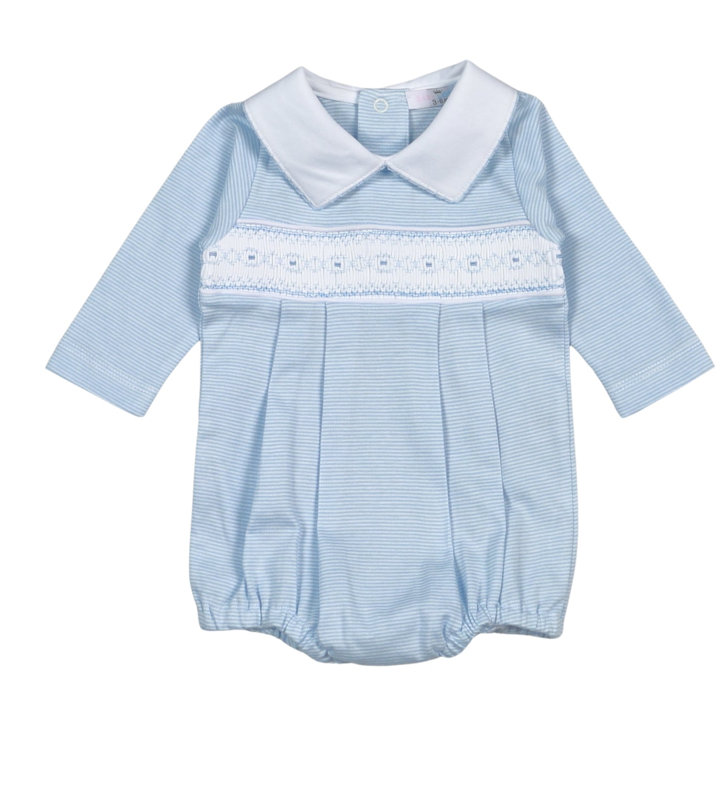Tim Blue Stripes Smocked Bubble