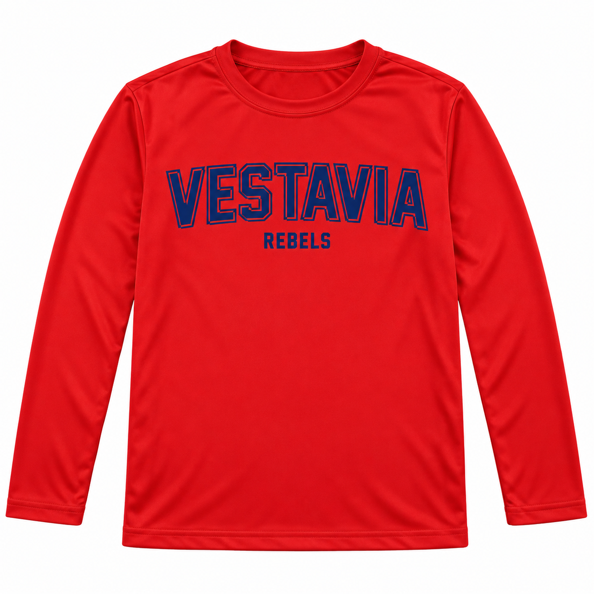 Vestavia Pixel Outline Long Sleeve Performance Tee, Red