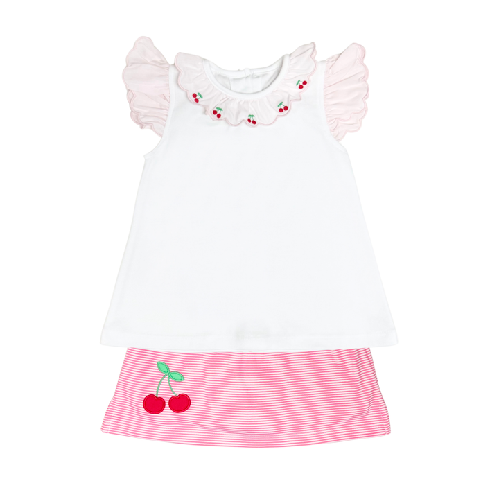 Cherries Scalloped Skort Set