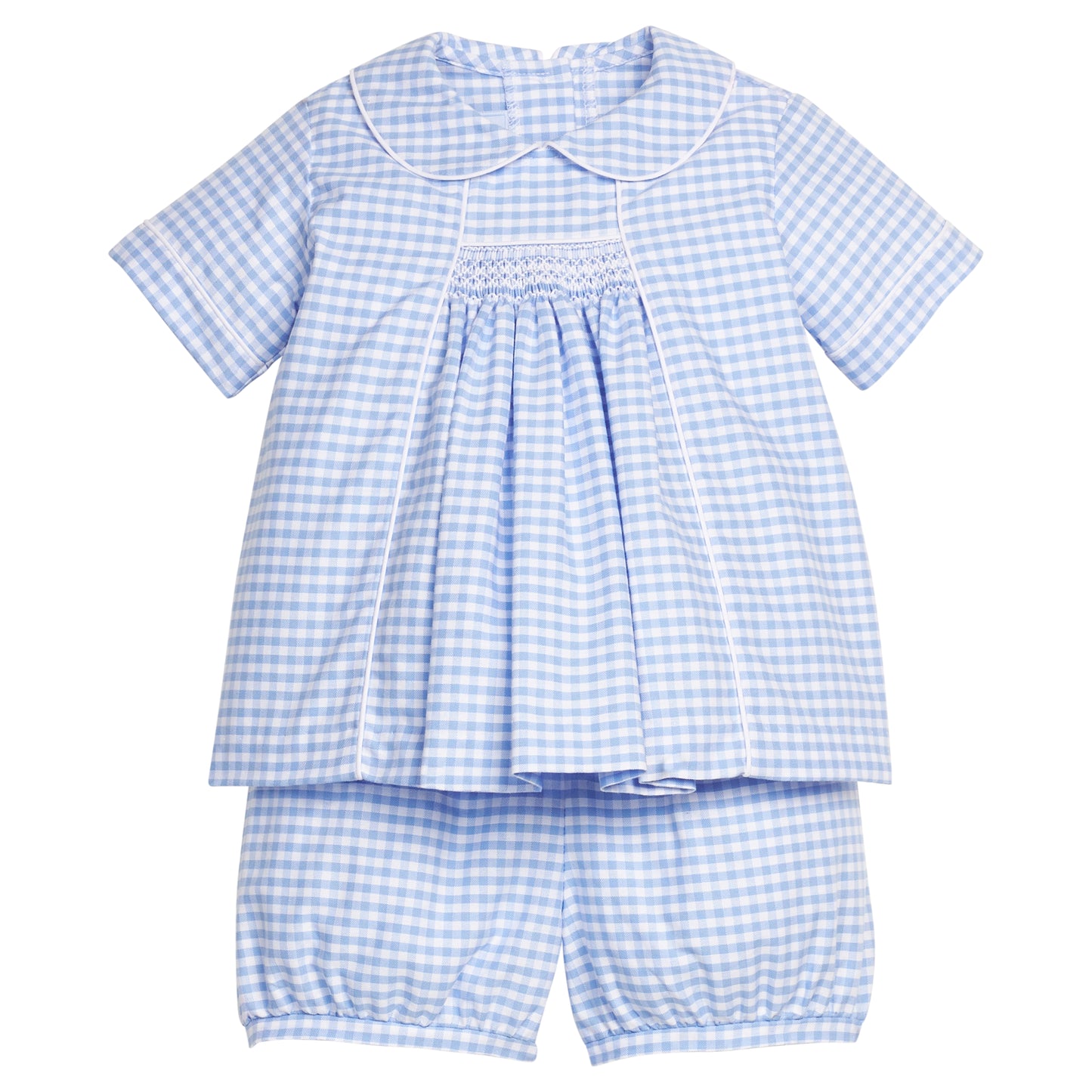 Chest Smocked Short Set, Mayfair Gingham