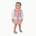 Pink Swan Corduroy Jumper