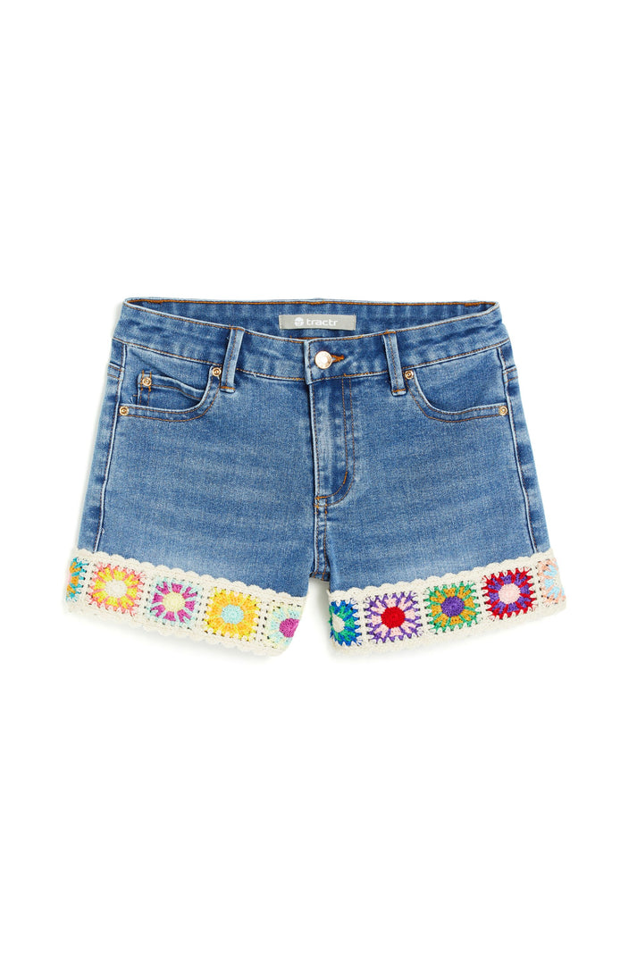 Crochet Trim Hem Shorts