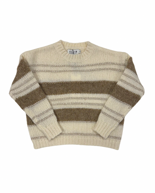 Stripe & Sparkle Sweater, Off White/Beige
