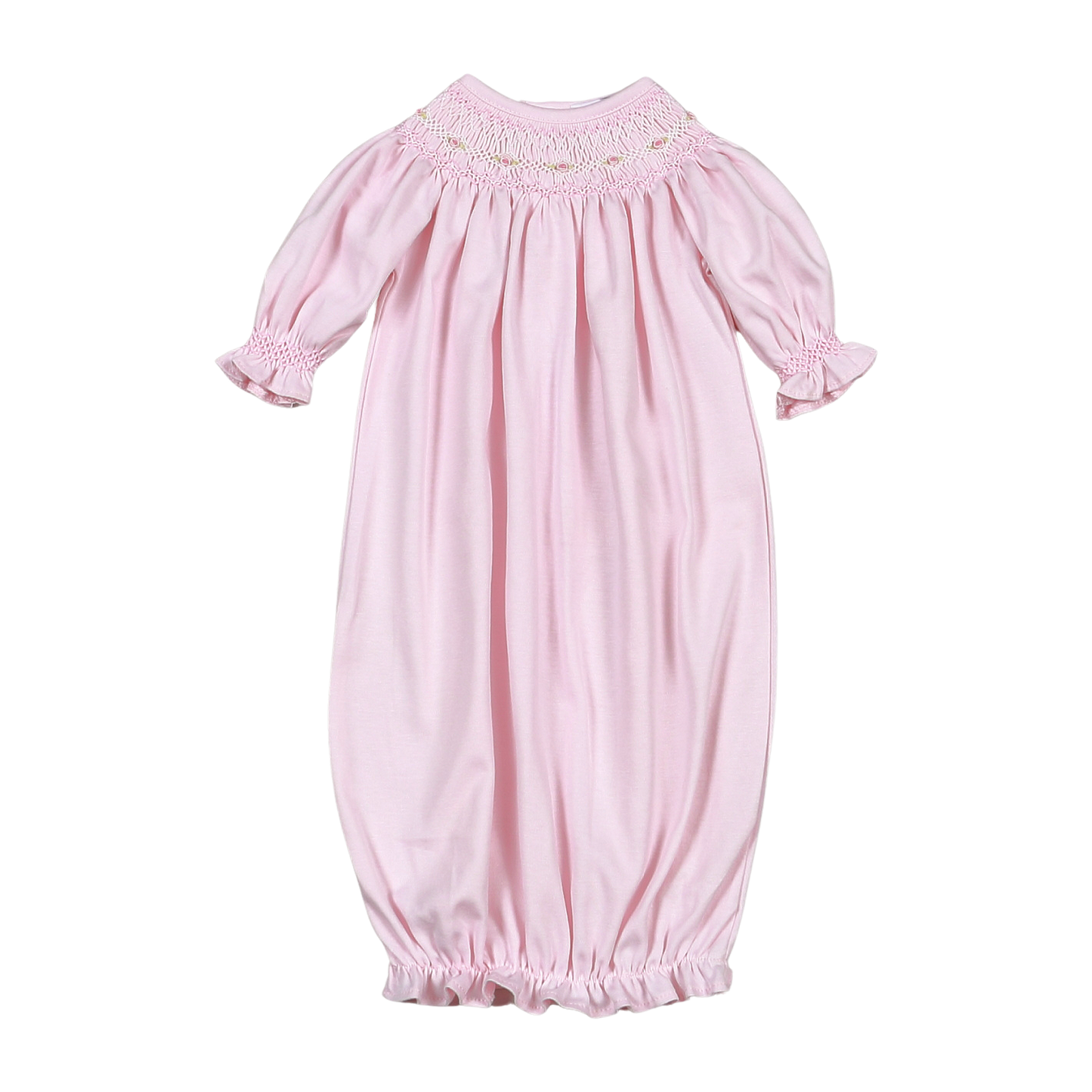 Sally Pink Smocked Bishop Gown