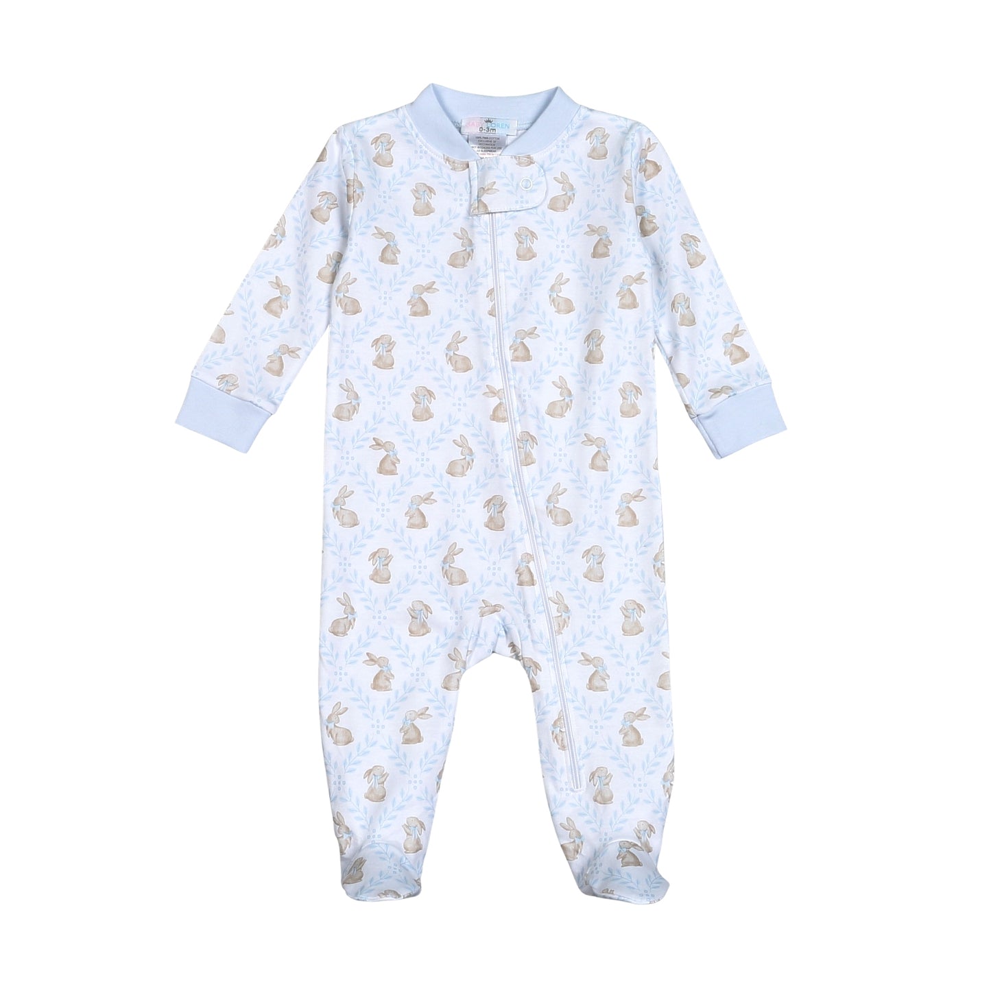 Blue Easter Bunnies Footie