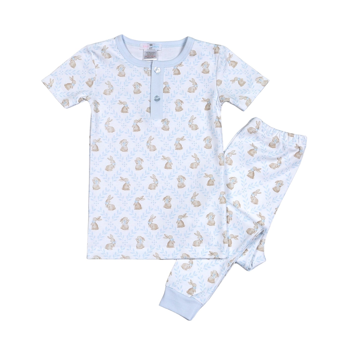 Blue Easter Bunnies Two-Piece Loungewear
