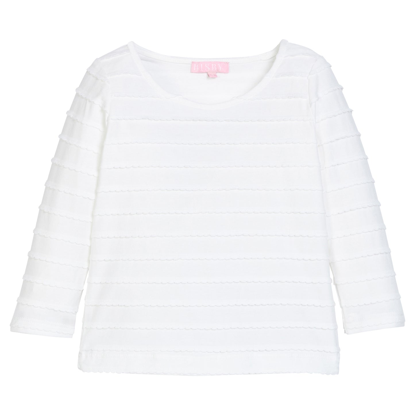 Essential Tee, White Scallop
