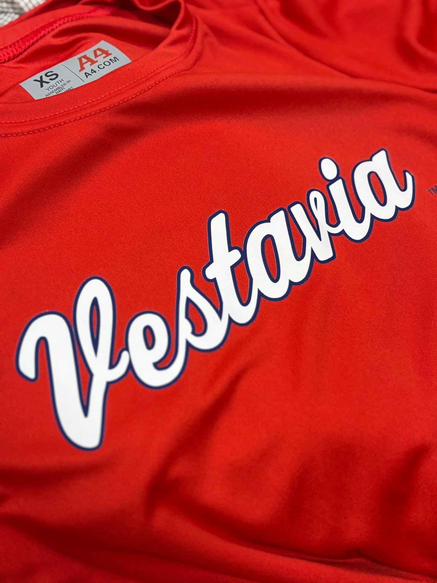 Classic Script "Vestavia" Performance Shirt, Red