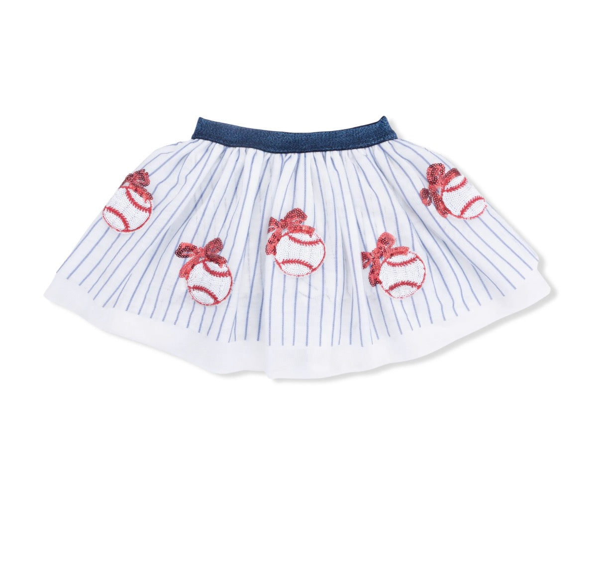 Baseball Stripe Tutu Skirt with Bike Shorts