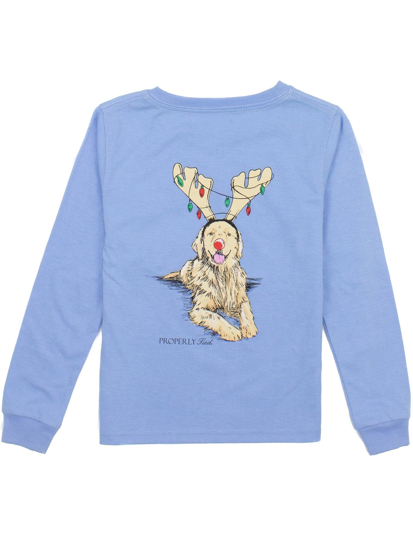 Golden Holiday, Light Blue Long Sleeve Shirt