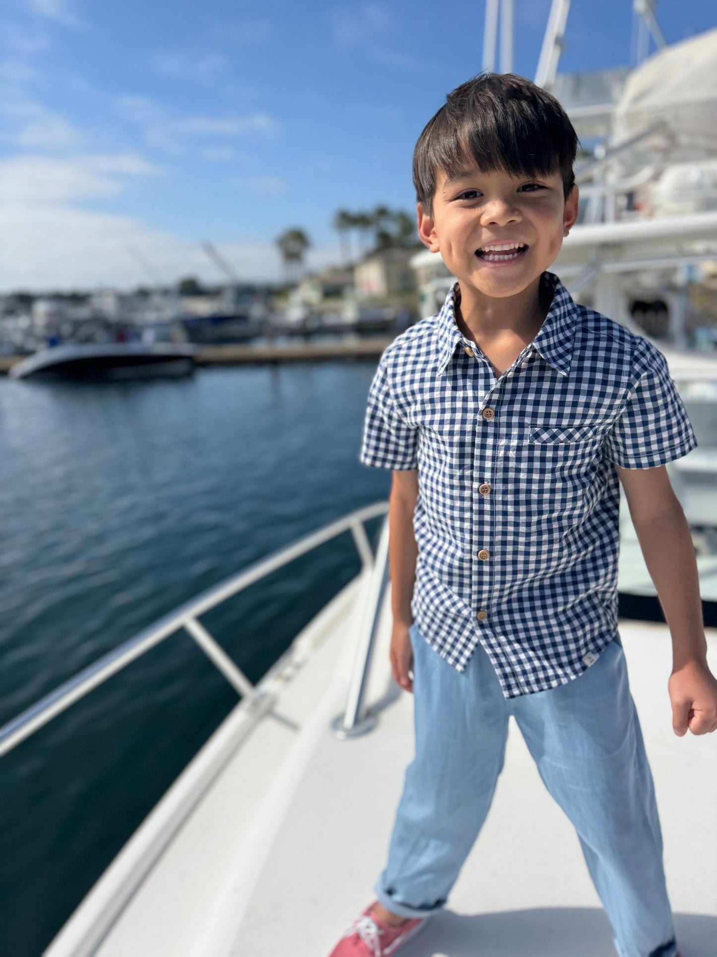 Newport Shirt, Navy/White Plaid