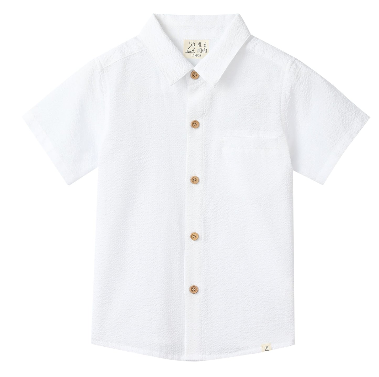 Newport Woven Shirt, White Seersucker