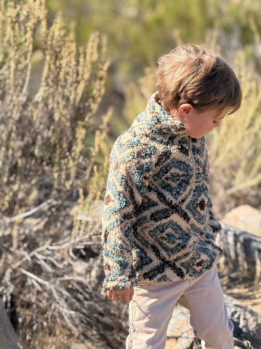 Macchu Sherpa, Brown/Teal Multi Stripe