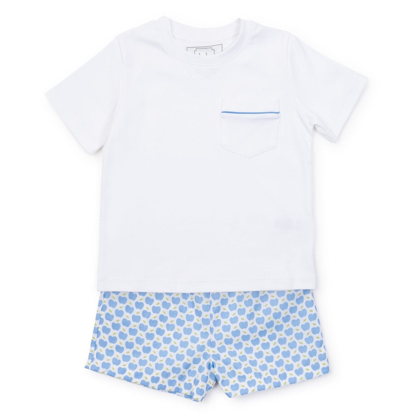 Hudson Short Set, Blue Apples