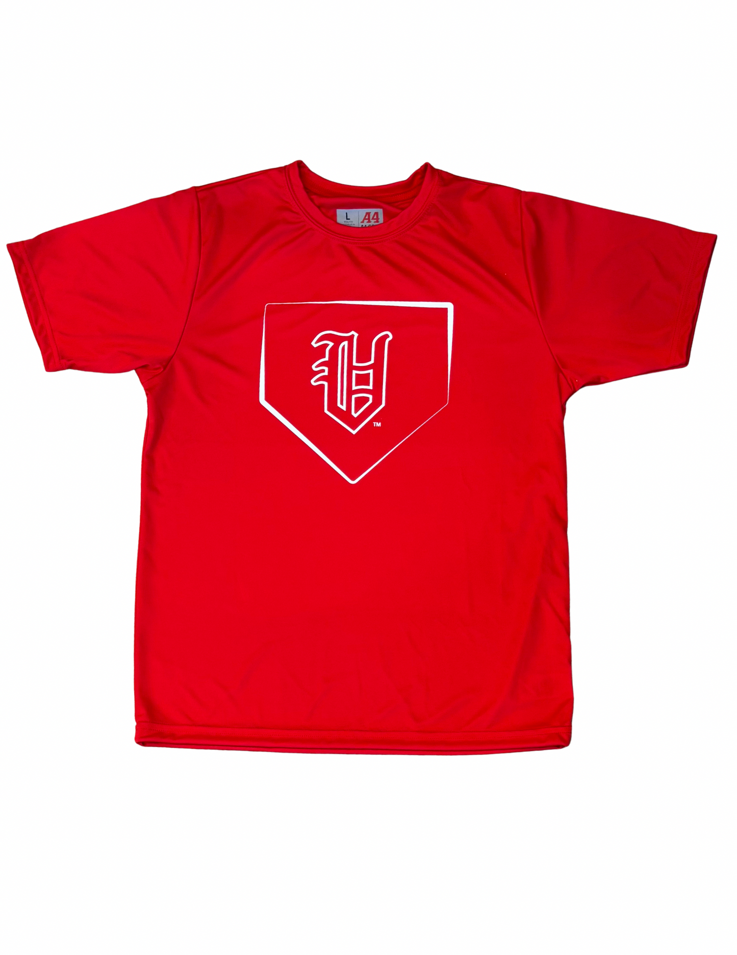 Olde English V Home Plate Performance Shirt, Red