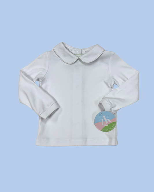 Peter Pan Shirt, White Knit