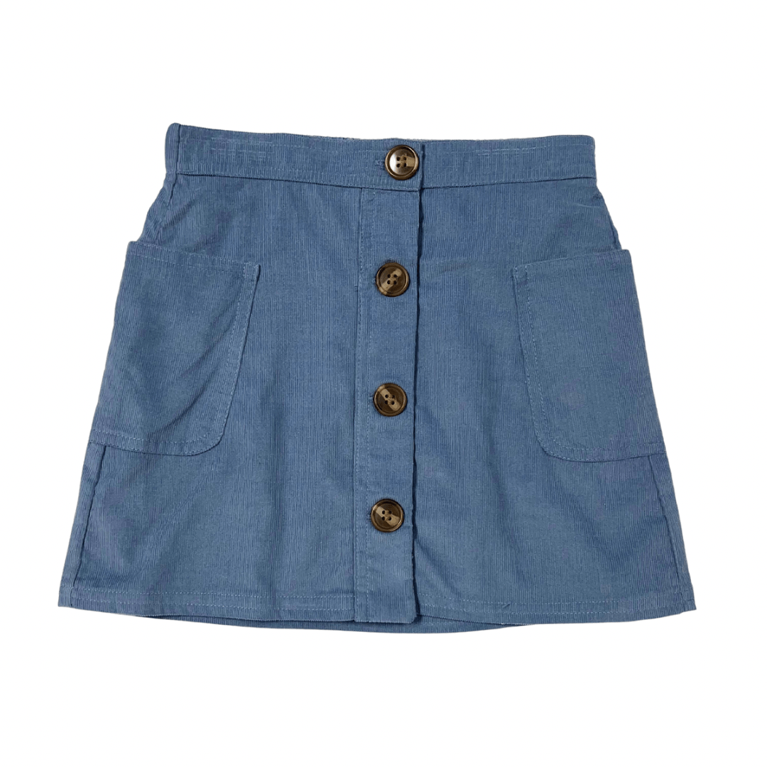 Emily Pocket Skirt, Stormy Blue Corduroy
