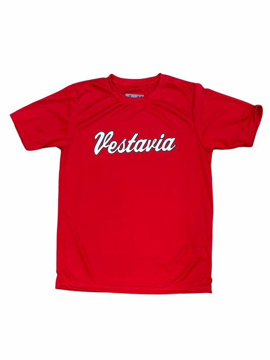 Classic Script "Vestavia" Performance Shirt, Red