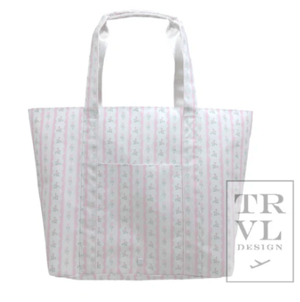Jumbo Tote, Pink Ribbon Floral