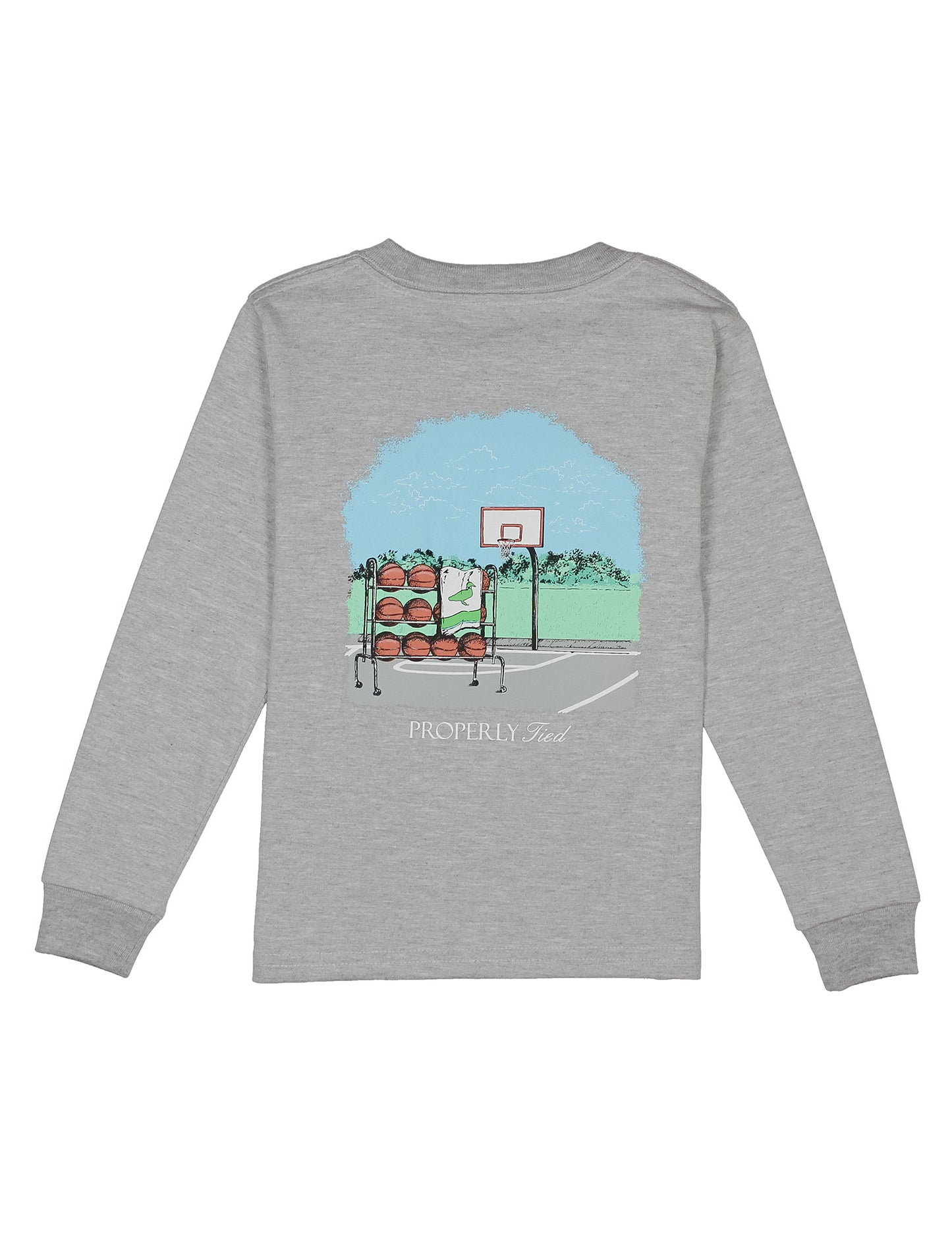 Basketball Long Sleeve Shirt, Light Heather Grey
