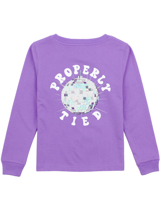 Girls Disco Ball Tee, Light Purple