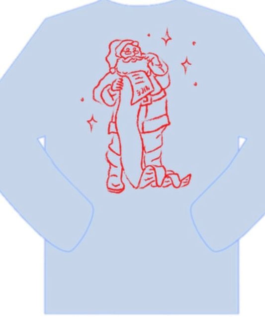 Santa's Good List Shirt, Light Blue