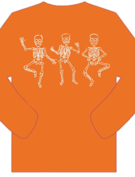Dancing Skeleton Shirt, Orange