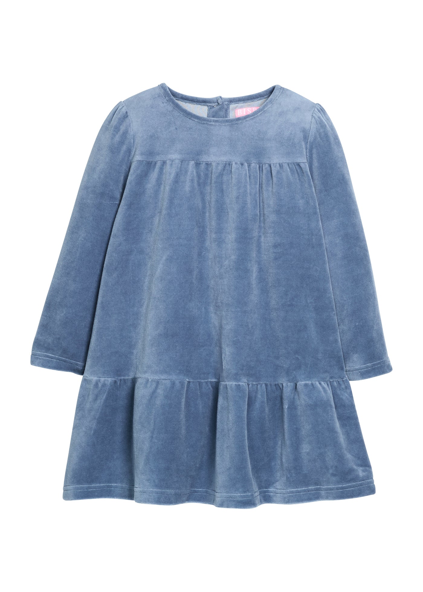 Lisle Dress, Dusty Blue Velour