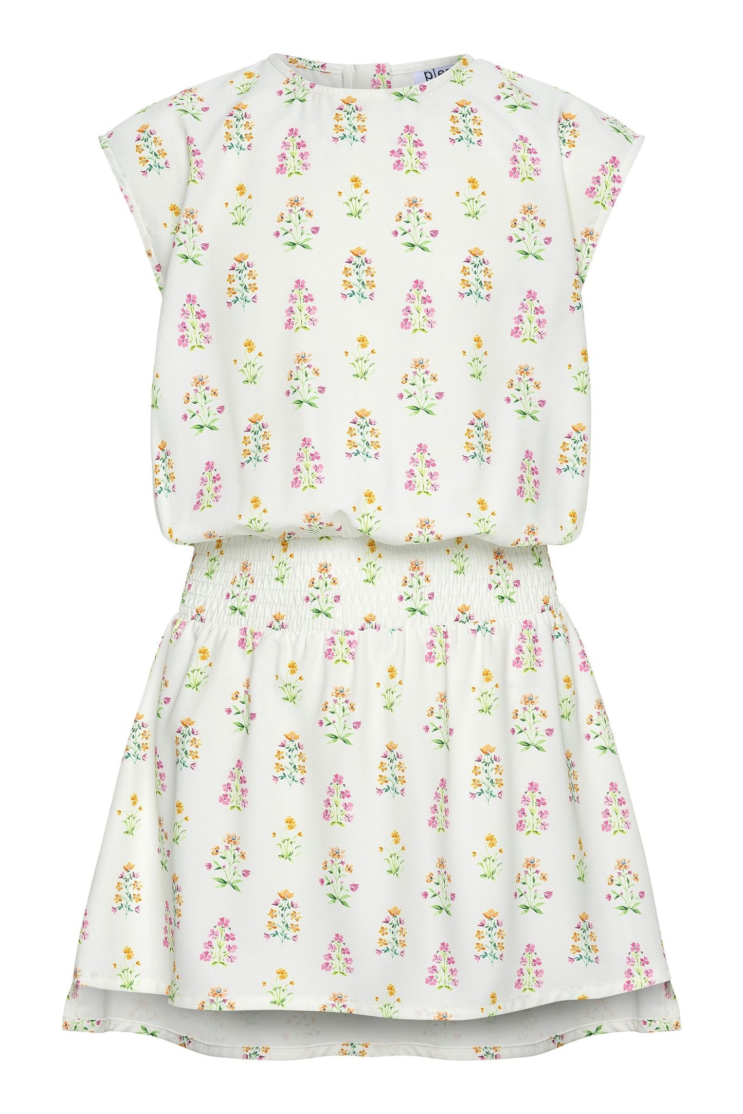 Josie Dress, White Floral Block Print