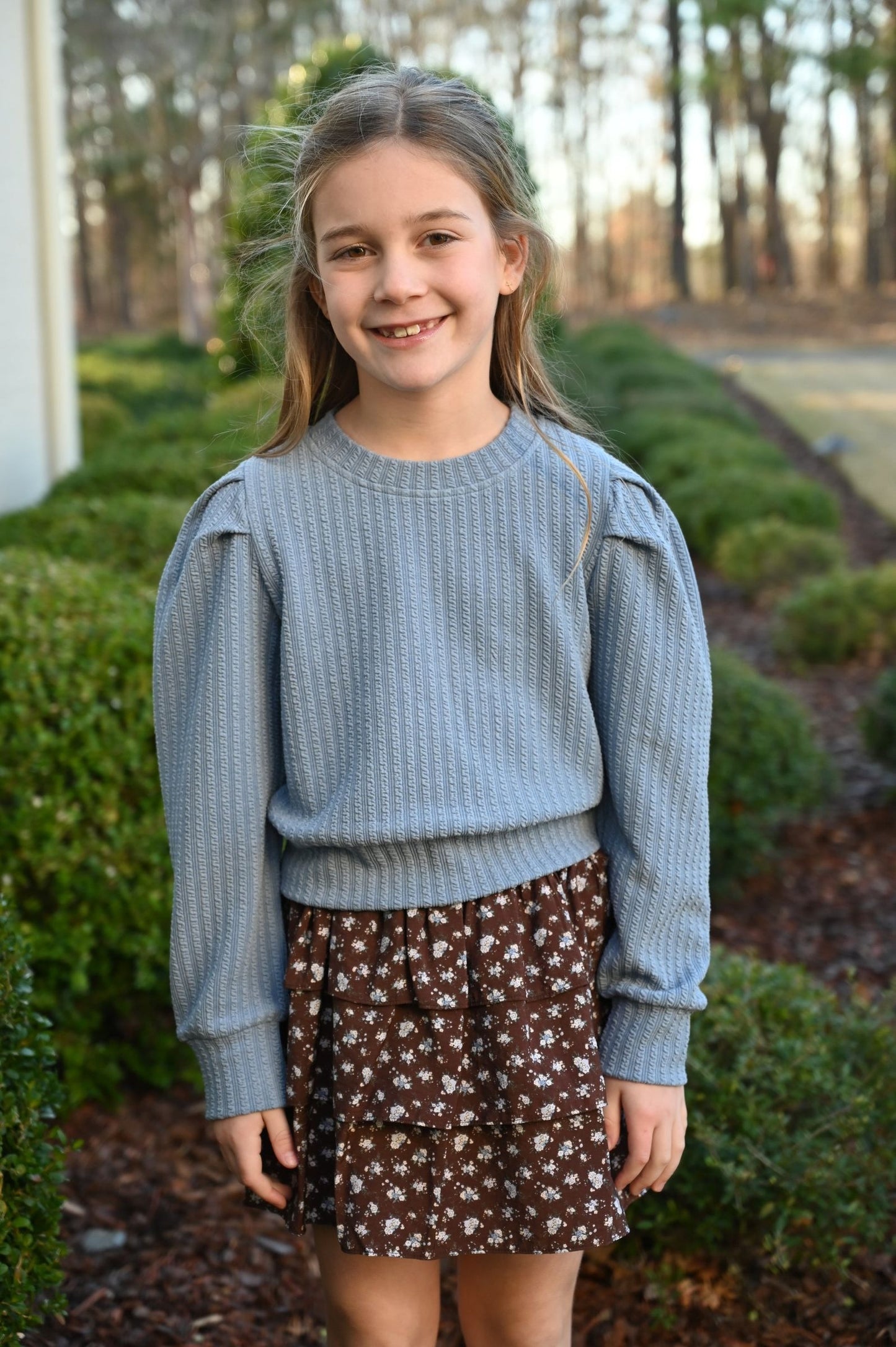 Jane Sweatshirt, Textured French Blue