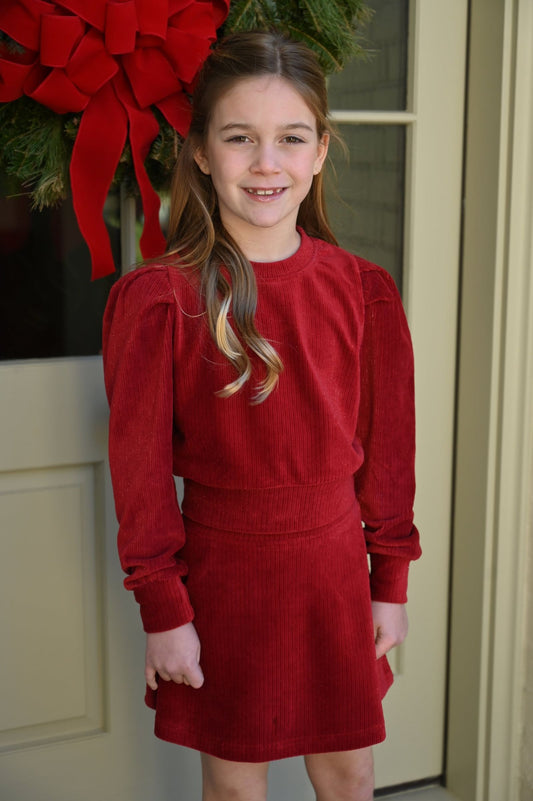 Peyton Top, Red Velour