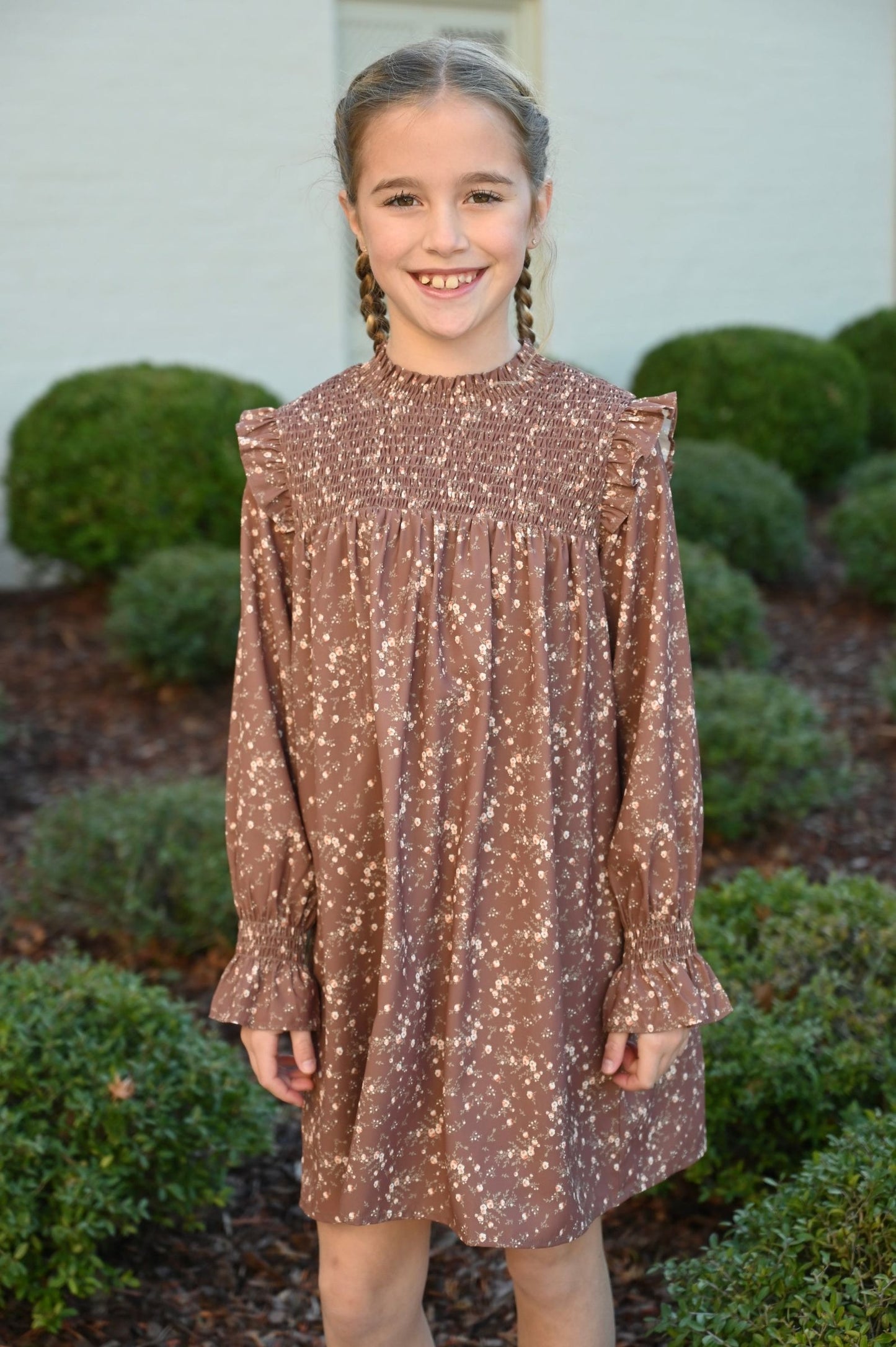 Lottie Dress, Brown Sugar Blooms