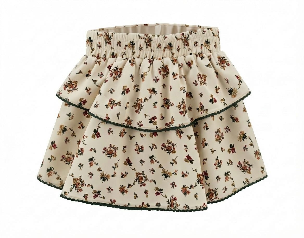 Parker Skort, Cream Vintage Floral