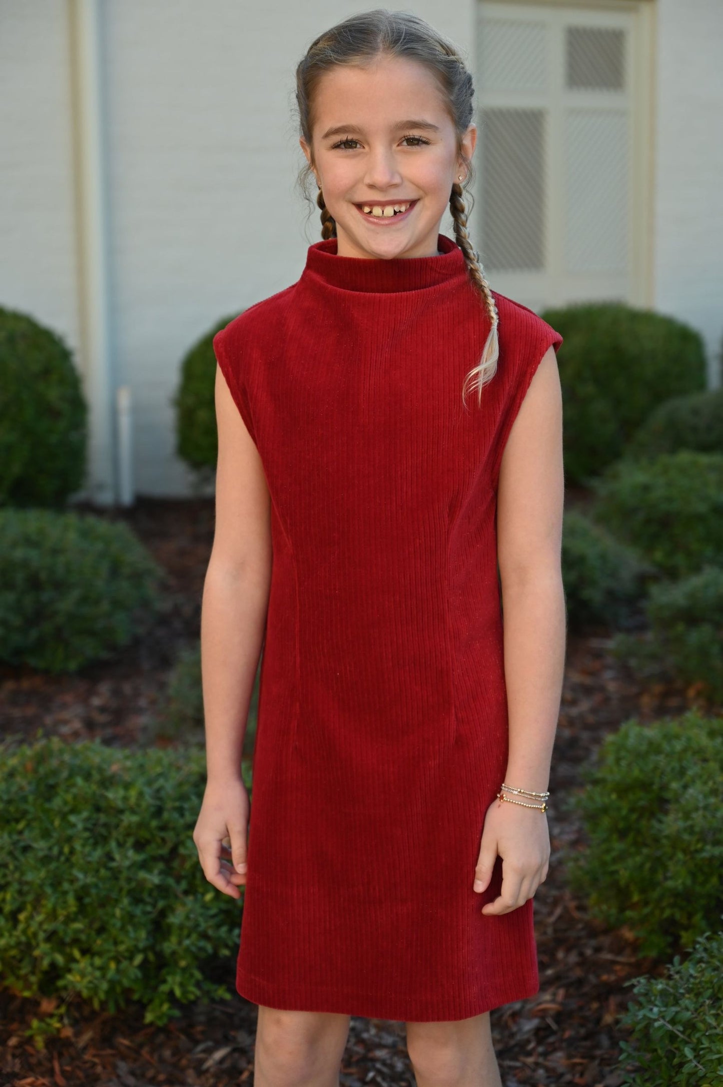 Jenny Dress, Red Velour