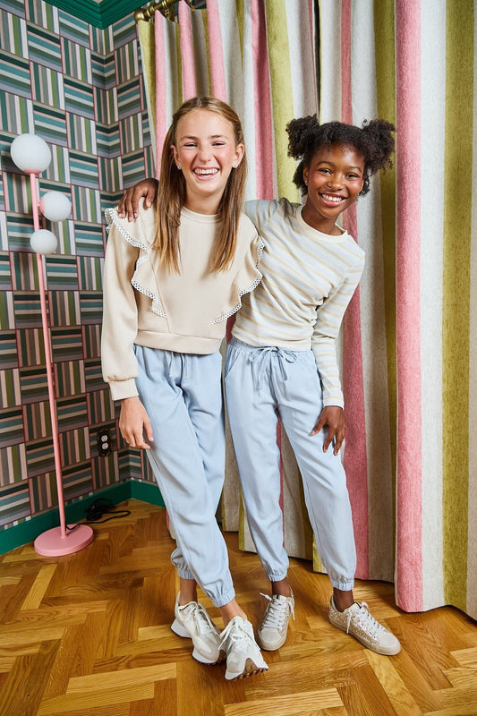 Ella Tee, Light Blue/Cream