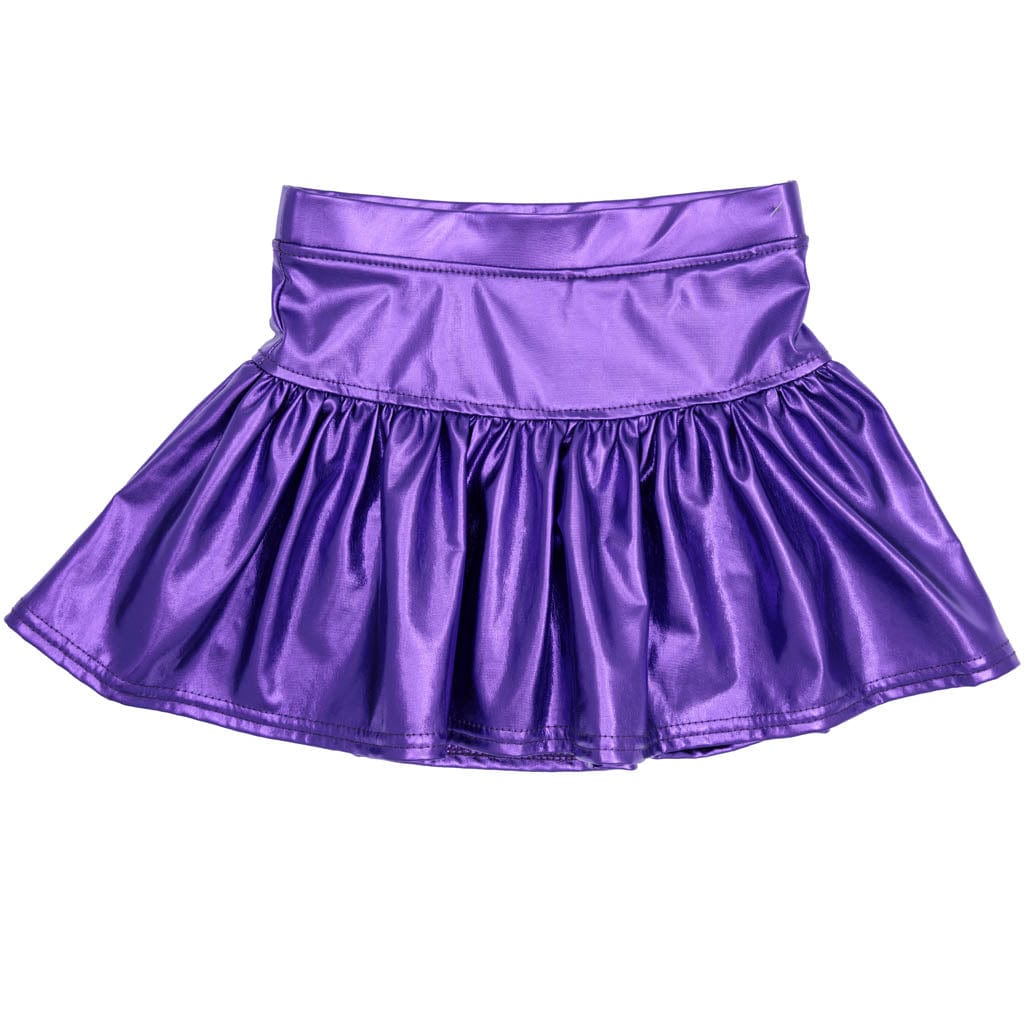 Metallic Drop Waist Skort, Purple