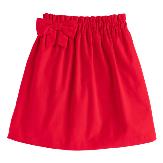 Paperbag Bow Skirt, Red Corduroy