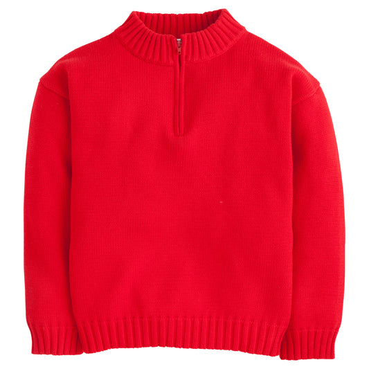 Quarter Zip Sweater, Red