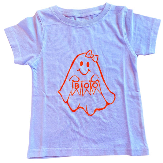 BOO Ghost Shirt, Light Purple Short Sleeve