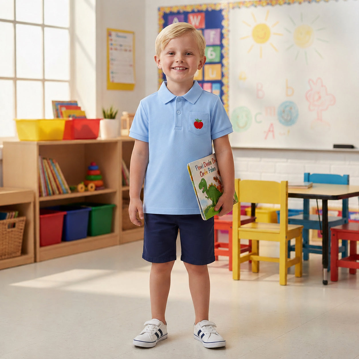 Back to School Pima Polo, Light Blue