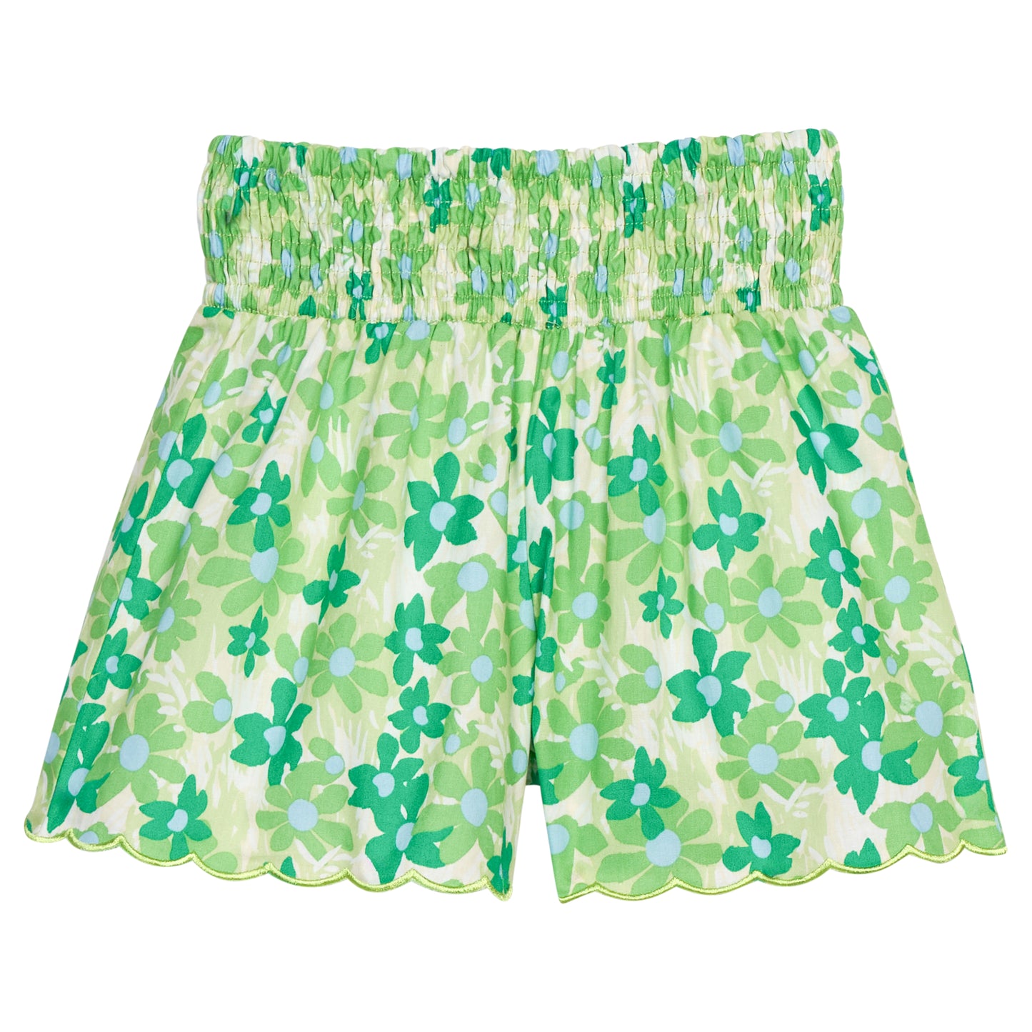 Shirred Shorts, Greenspring Groovy Floral