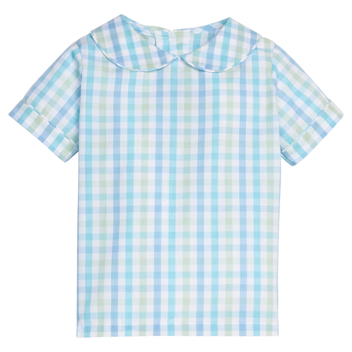 Short Sleeve Peter Pan Shirt, Briarcliff Plaid