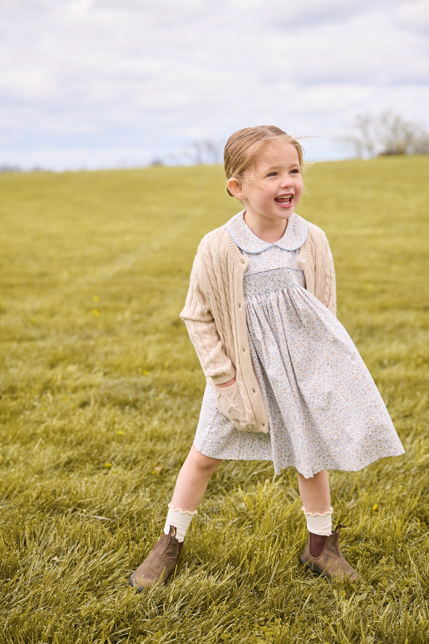 Smocked Peter Pan Dress, Winthrop Floral