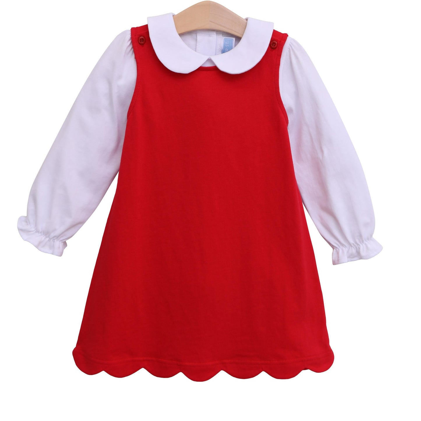 Red Knit Scallop Jumper
