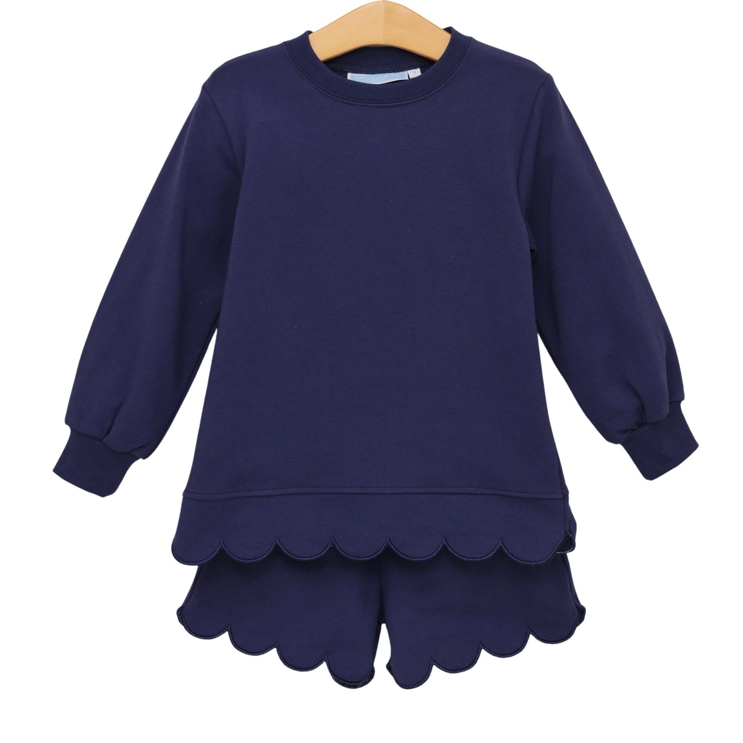 Sophia Scalloped Set, Navy