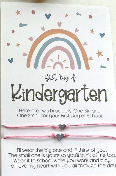 All Star First Day of Kindergarten Wish Bracelets- PInk