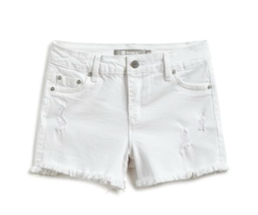 Fray Hem Shorts, White