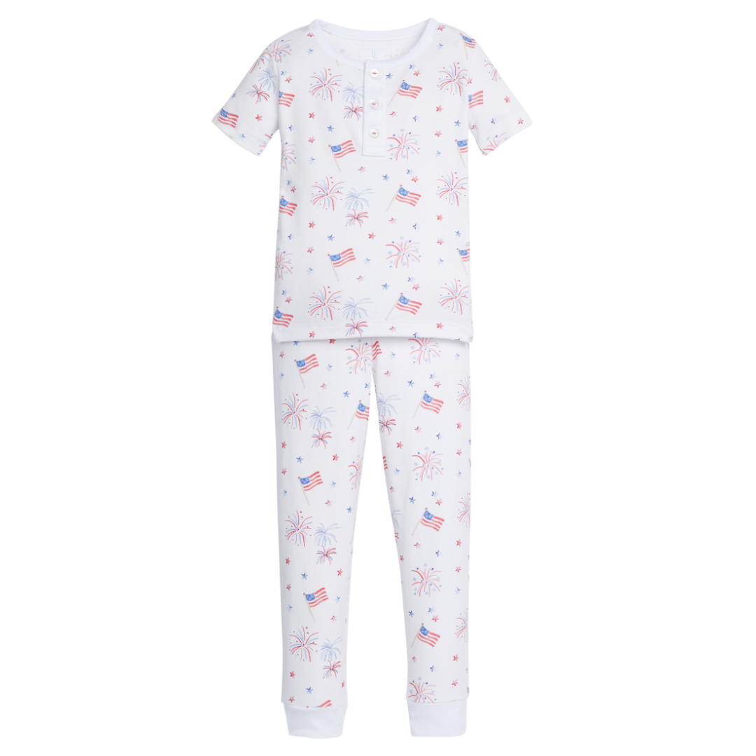 Short Sleeve Printed Jammies - Flags