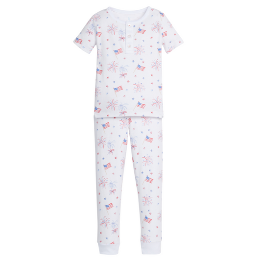 Short Sleeve Printed Jammies - Flags